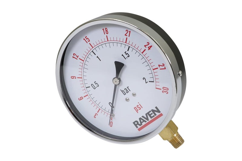 Supply Giant 4.5 inch inch Dial Utility Dry Water Pressure Gauge - Sprinkler - Spa - Well Pump - Aquarium - Water Hose, 14 inch NPT Lower Mount Brass Connection, 0-30 Psi, Black (PG4530) - Image 5